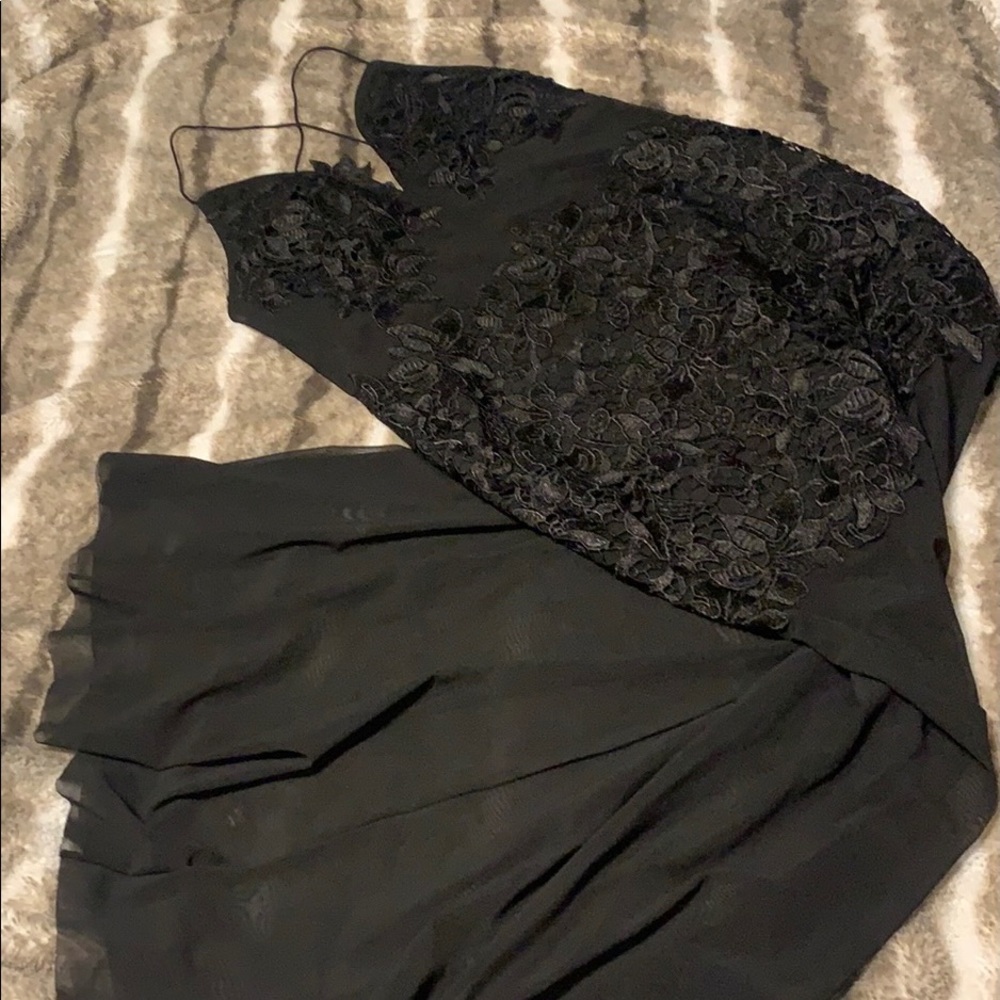 Black gown.